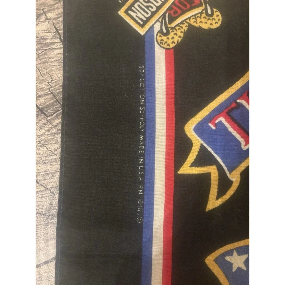 Vintage 1980’s Harley Davidson Bald Eagle Bandana Handkerchief, 3D Emblem